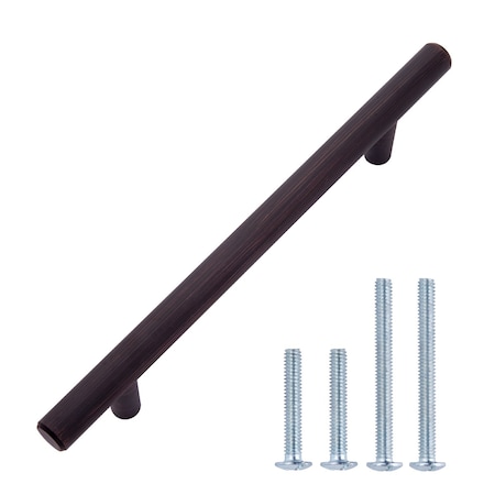 South Main Hardware 5 in. (127 mm) Oil Rubbed Bronze Modern Straight Euro Style Bar Cabinet Pull (10PK) SH505-OR-10